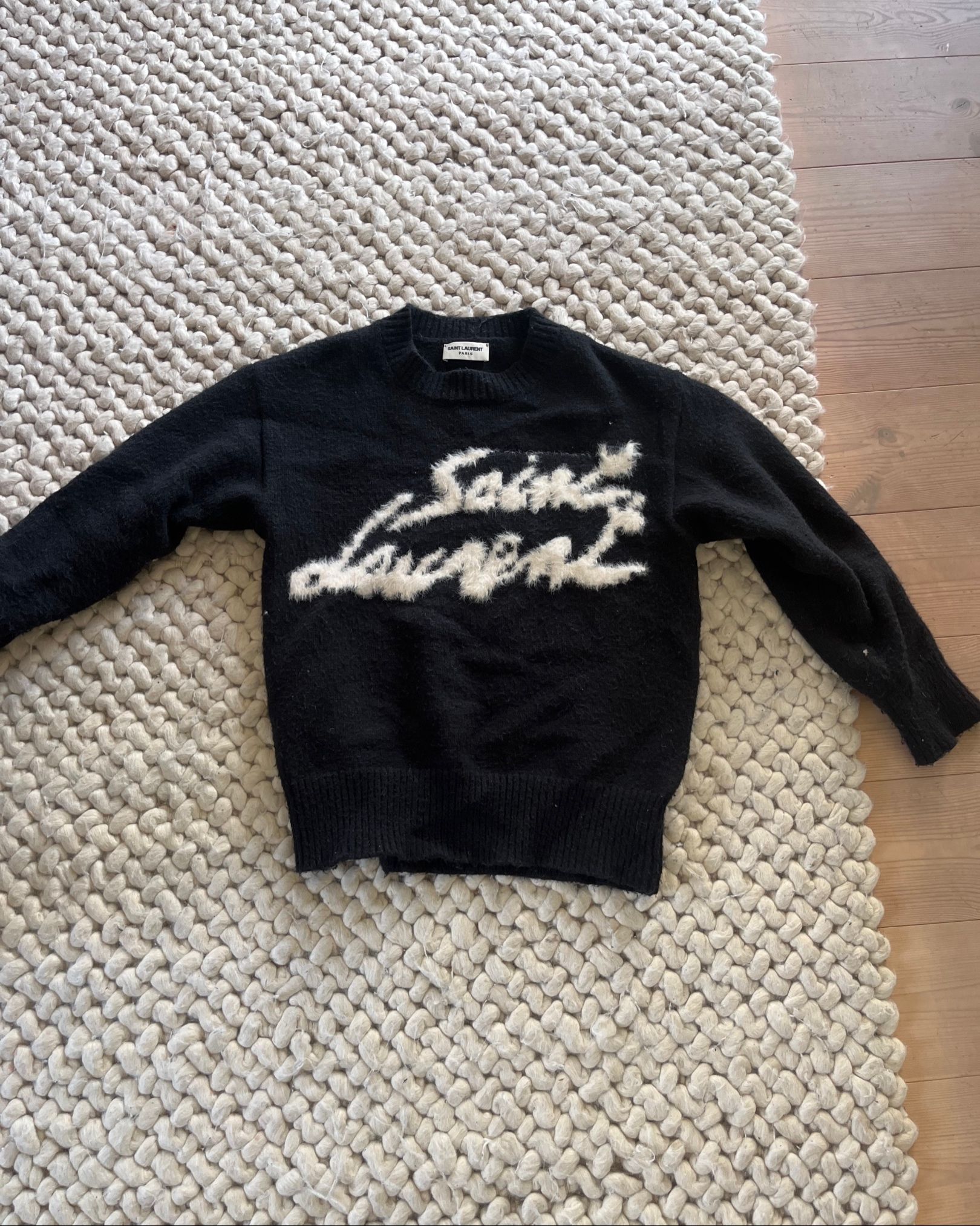 Yves Saint Sweater Wool Pull Saint Laurent Black Size S