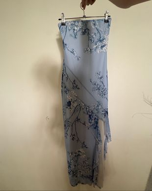 blue jeans dress shoes ARDON MAXI DRESS BLUE  Dress Rentals by Neish