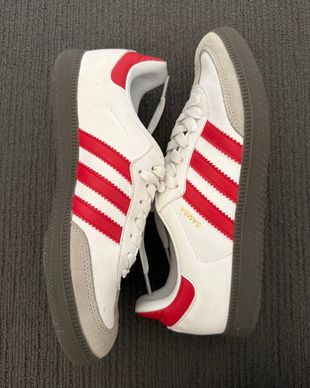 adidas gazelle silver green womens adidas Samba Indoor Shoes, White/Black/Red / 10